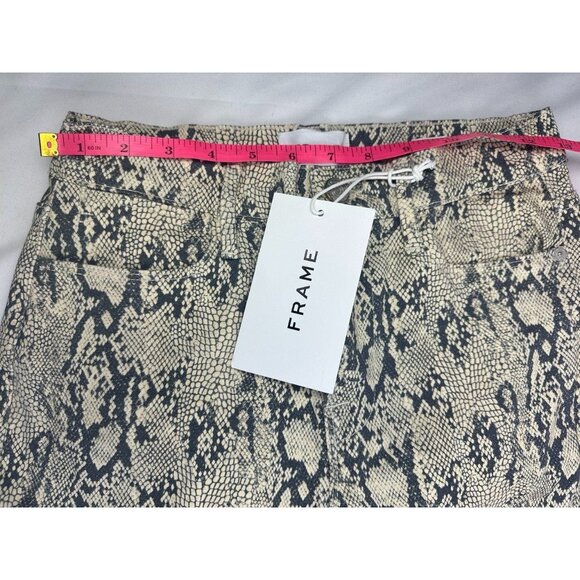 NWT Frame Women’s Size 27 Cream Snake Print Serpent Le High Flare Jeans - Picture 8 of 10